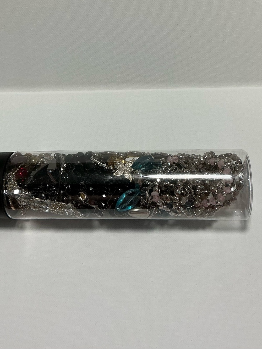 Clear Jewelry Tube Filled with 25 Mixed Costume Jewelry Multicolor Items. - Picture 10 of 15